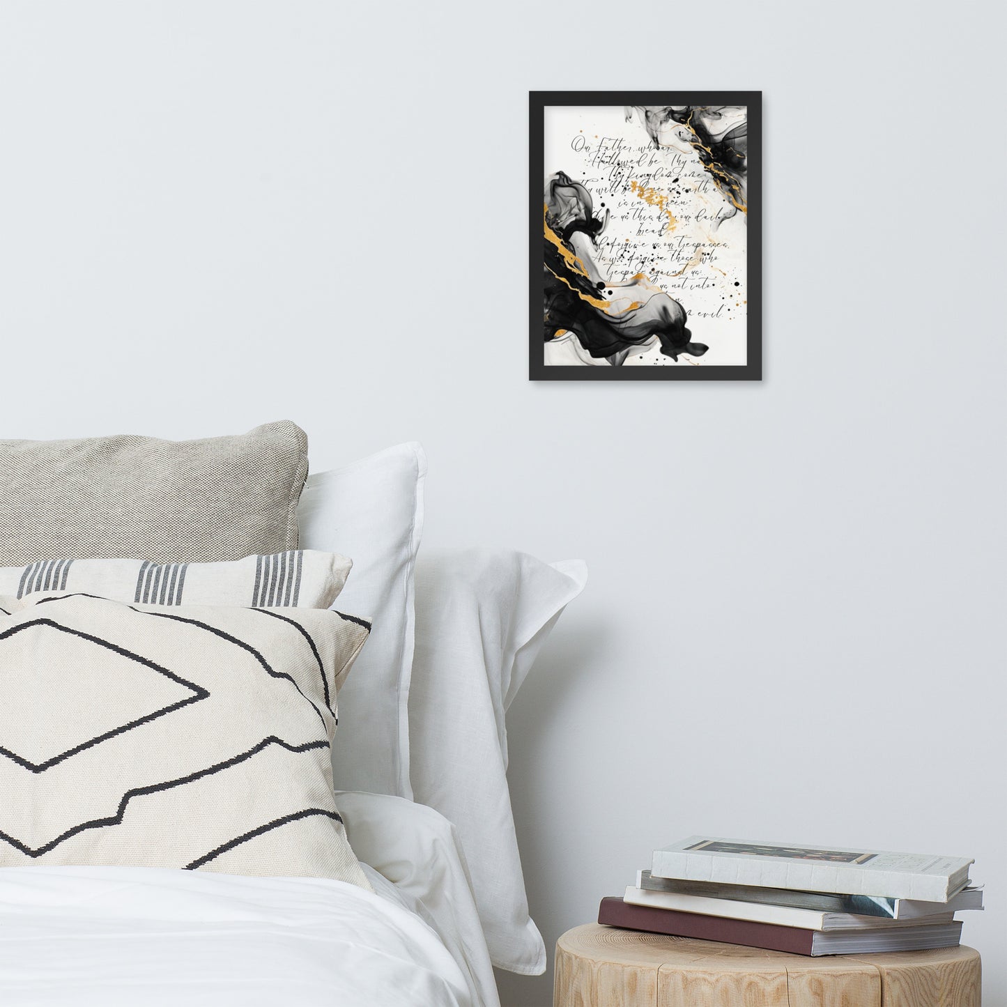 Inspirational Lord's Prayer Canvas Art - Modern Calligraphy Wall Decor