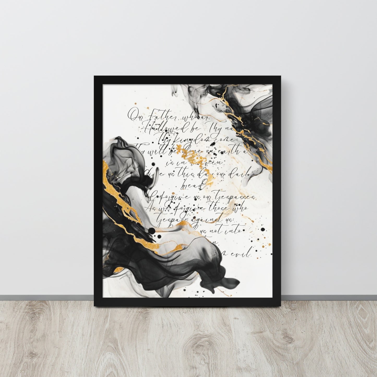 Inspirational Lord's Prayer Canvas Art - Modern Calligraphy Wall Decor